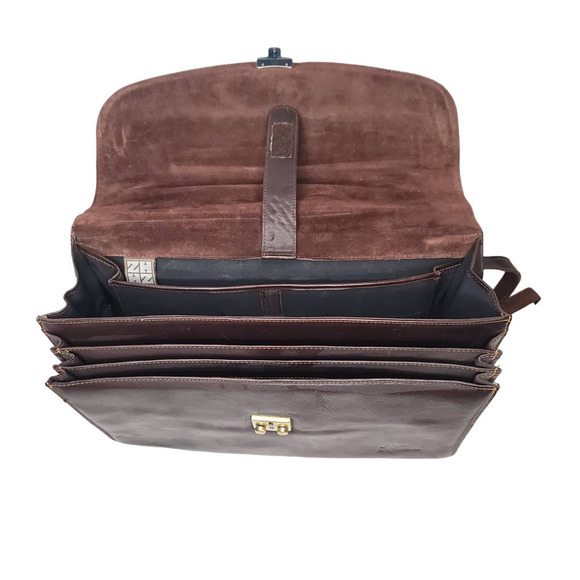 Trelke 100% Genuine Leather Briefcase with a shoulder strap - Picture 8 of 9